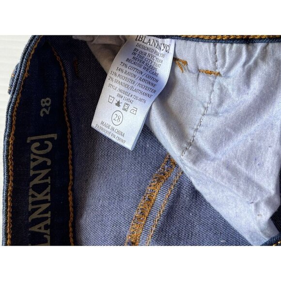 Blank NYC Womens Blue Denim Button Flared Mini Jean Skirt Size 28 - Picture 3 of 8